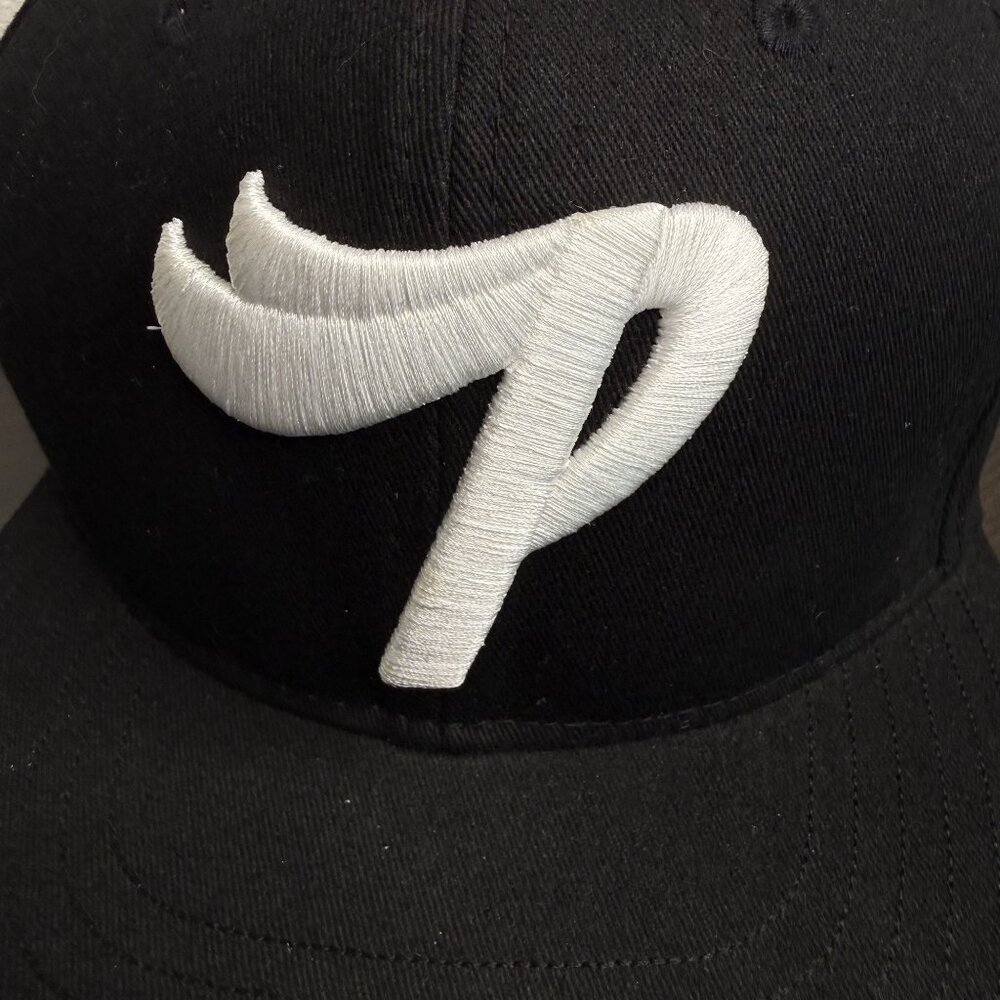 Pink Dolphin Black Snapback Hat With White "P" Embroidery - Picture 3 of 7